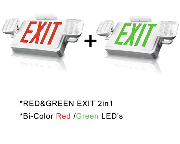 JLEC2BCW-BI-COLOR LED Combo de ieșire de urgență cu capete LED