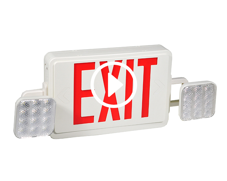 JLEC2RW-EXIT COMBO LUMINĂ DE URGENȚĂ cu litere roșii